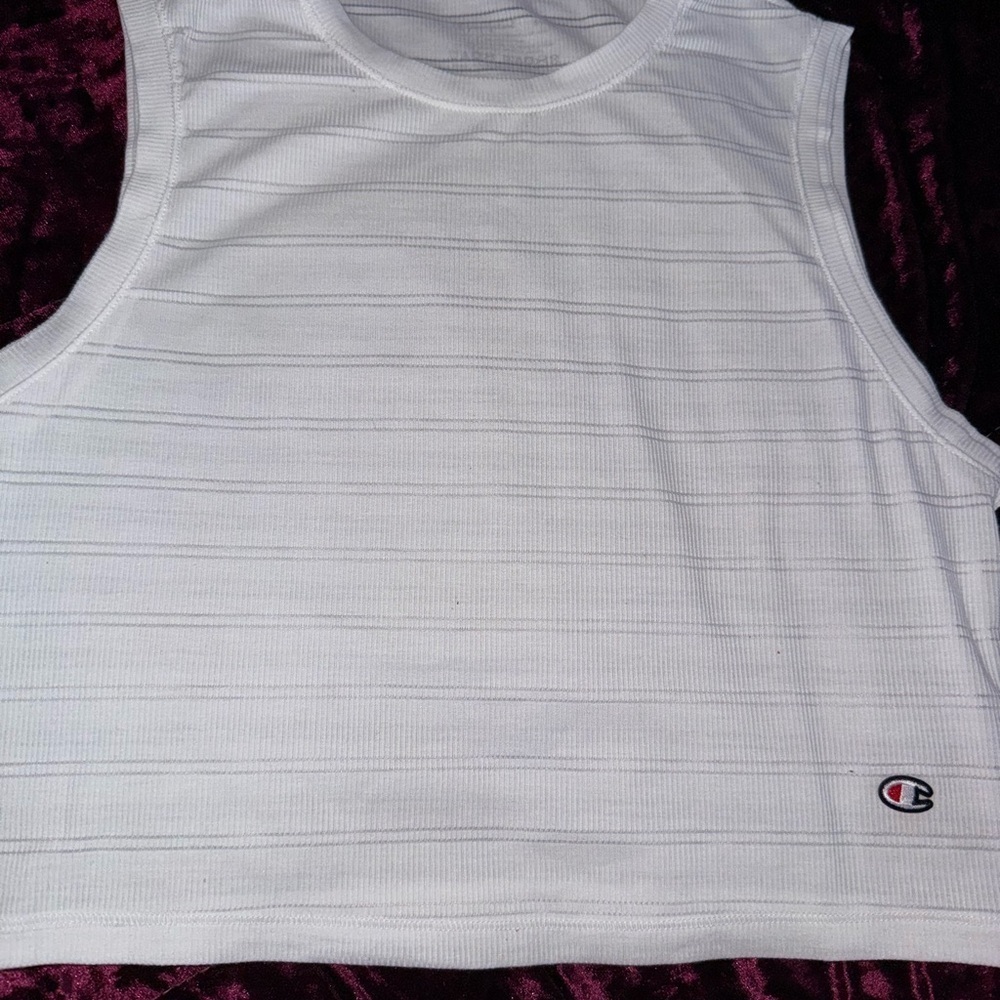 Champion White Ribbed Crop Tank - Picture 2 of 4